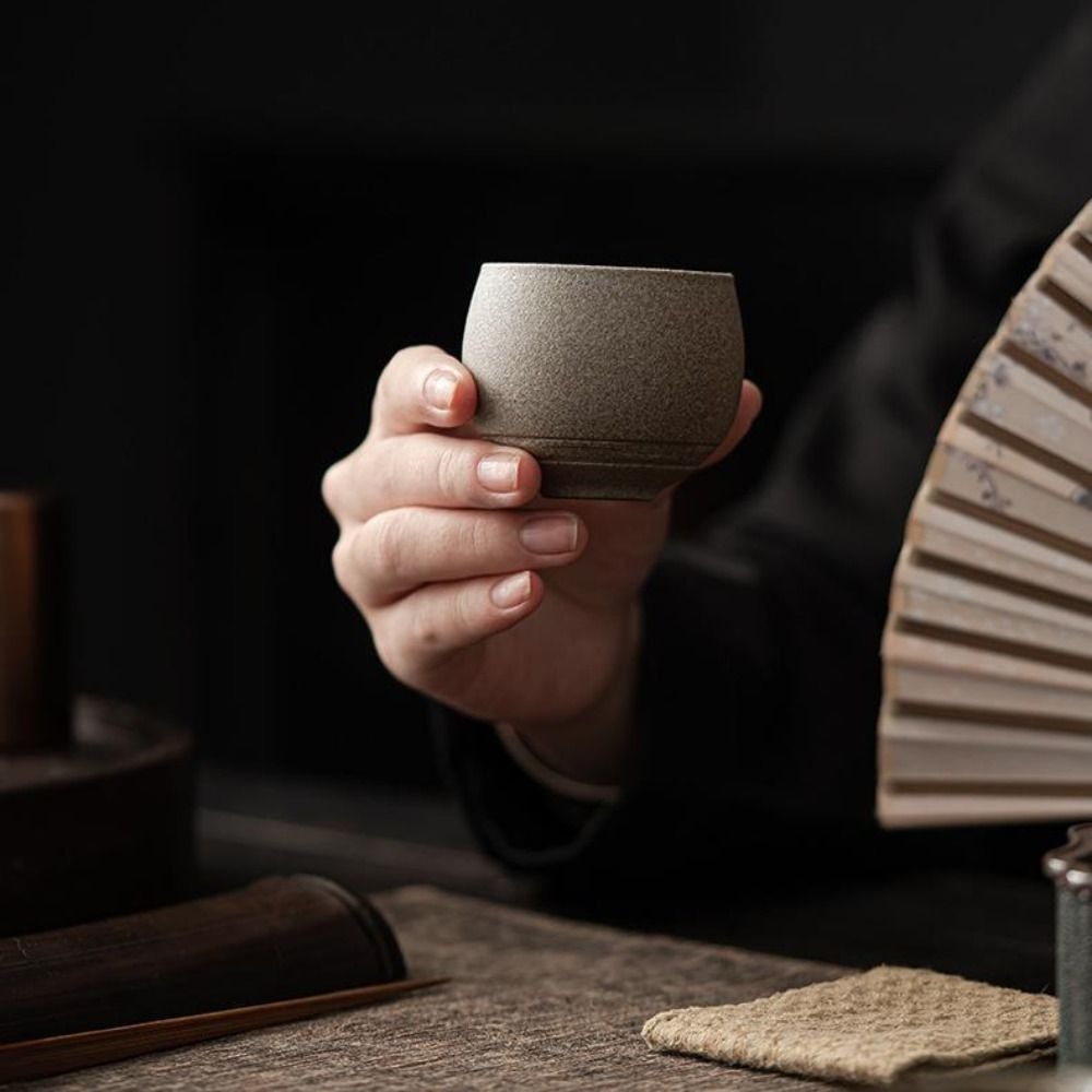 Handmade Ceramic Mug - Kung Fu Theeservies Japans Steengoed Theekop