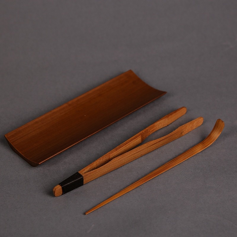 Bamboo Cutlery Set - 3/4/5 Stuks Bamboe Verkoolde Theewaar Set