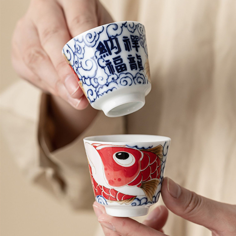 Handmade Ceramic Mug - 1Pc Chinese Vintage Porseleinen Theekop Handgemaakte