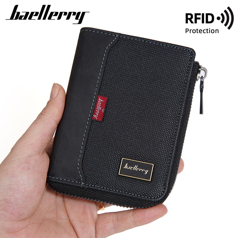 Luxury Lifestyle Photography - Baellerry RFID Eenvoudige Korte Heren Rits